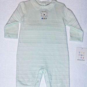 Absorba boys 0/3 months mint green-in-one playsuit